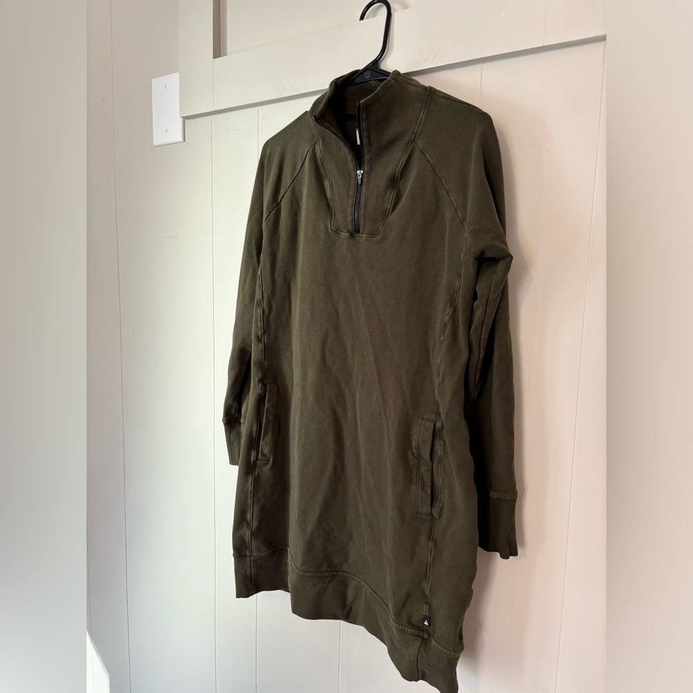 American Giant Moto Dress Olive Green